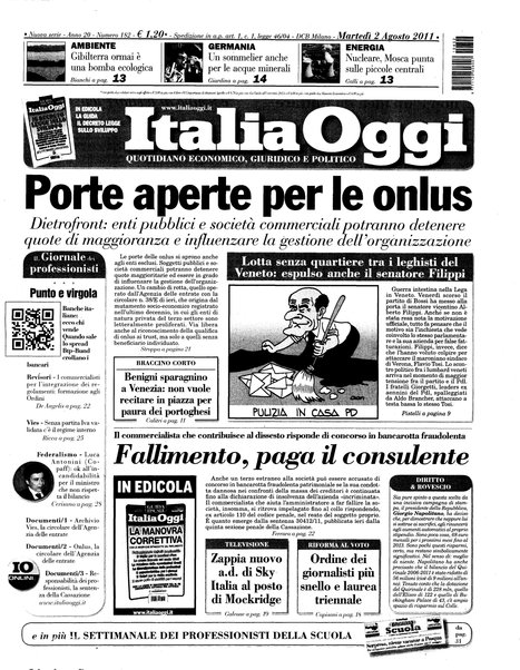 Italia oggi : quotidiano di economia finanza e politica